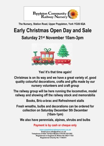 EARLY CHRISTMAS OPEN DAY & SALE